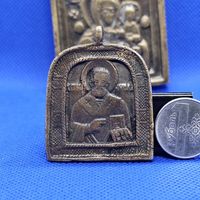 Старт с 1 Рубля !!! Икона литье плашка Пластика плакетка св.Николай чудотворец Оригинал!!!