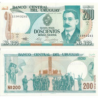 Уругвай 200 песо образца 1986 года UNC p66