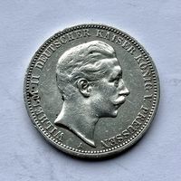 Монета СЕРЕБРО ПРУССИЯ 3 марки 1912 год ОТЛИЧНЫЕ