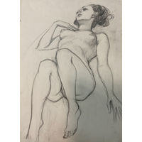"Обнаженная модель" рисунок большой а2 формат