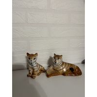 Лот. Статуэтки фарфоровые "Тигр с тигрёноком" ДФЗ