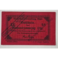 1917 год 25 пфеннигов  Германия