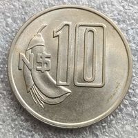 Уругвай 10 новых песо 1981 г.