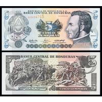 Гондурас 5 лемпира образца 2004 года UNC p85d серия AT