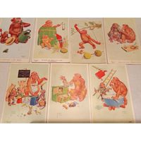 Почтовые карточки 30-х годов с обезьянкой Granpop, Лоусон Вуд.
