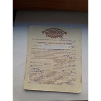 Страховое свидетельство Госстрах БССР форма 136 (1966)