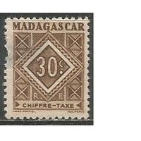 Французский Мадагаскар. Орнамент. Доплатная марка. 1947г. Mi#32.