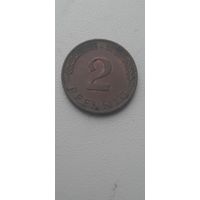 Германия 2 пфеннига  1982 D