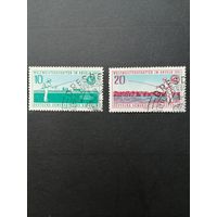 ГДР 1961 Полная серия марок "Чемпионат мира по рыбной ловле" (гашение с клеем без наклеек) Mi.841-842 каталог 4.50 евро