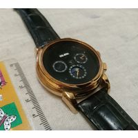 Наручные часы Patek Philippe Skeleton. На ходу. Механика. Заявлено-покрытие золотом 750* Календарь (день недели+месяц), восход/заход солнца-работают, родной кожаный ремешок, привезены из Швеции.