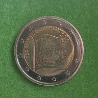 Эстония 2 евро 2022 "150-летие Эстонского литературного общества". UNC из ролла.