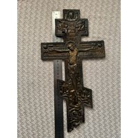 Крест киотный,большой размер 38 см,медное литьё