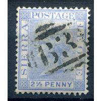 Британские колонии - Сьерра-Леоне - 1883/93г. - королева Виктория, 2 1/2 P - 1 марка - гашёная [Mi 17]. #4-B5-126-A-1