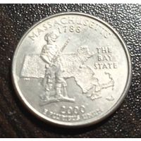 США. квотер. 2000. штат Массачусетс. двор P