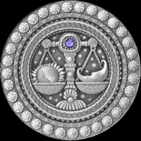 Шалi . Весы ,  Libra , серебро , 20 рублей . Знаки Зодиака . Гороскоп. Гараскоп .