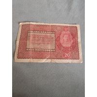 Банкнота. Польша. 20 польских марок 1919 год
