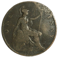 Великобритания 1 пенни, 1905