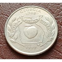 США 25 центов , 1999 Квотер штата Джорджия   ( 2-2-4 )