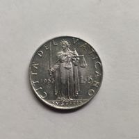 Ватикан 5 лир 1953 г.
