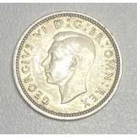 Монета Великобритания 3 пенса 1937 год. Георг VI. Серебро