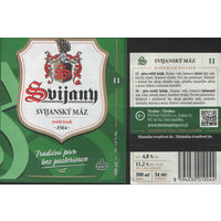 Пивная этикетка. Svijany - Чехия