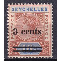 66.BrKSe. Великобритания. Колонии. Сейшельские острова. Виктория. Стандарт. Надпечатка нового номинала. 3C. 1901 г. Mi.#31.