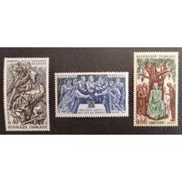 Франция. 1967г. Mi1604-06**. Великие имена французский истории. Король Филипп 2. Битва при Бувине., Король династии Капетингов., Людовик 9, святой.