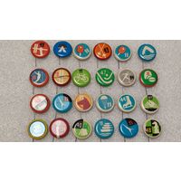 Лот значков виды спорта Спортлото жесть,200 лотов с 1 рубля!!!