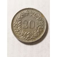 Швейцария 20 раппен 1962