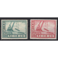 Либерия / Liberia 1946 ** Авиапочта, Строительство гавани, серия 2 марки