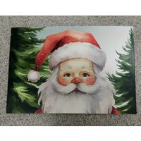Открытка Дед Мороз - красный нос. Крупный план чистая