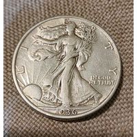 1/2 доллара 1936 года с рубля без МЦ!