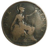 Великобритания 1 пенни, 1907