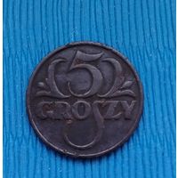 Польша. 5 монет довоенного периода. 1923, 1928