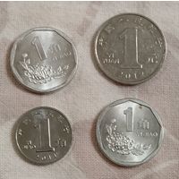 Лот монет Китай. 4 штуки