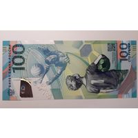 Россия, 100 рублей 2018 г. Серия AA. UNC (полимер).