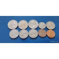 Сборка монет США (Состояние на фото,в лоте 10 монет)