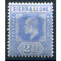 Британские колонии - Сьерра-Леоне - 1907/10г. - король Эдуард VII, 2 1/2 P - 1 марка - MH [Mi 72]. #4-B5-126-A-1