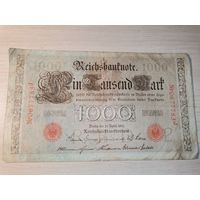 1000 марок 1910 года, Германия, красная печать.