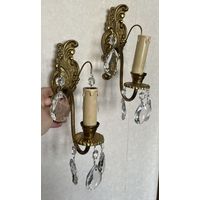 Пара бронзовых настенных светильников. Европа