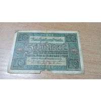 10 Марок 1920 год Германии **3329