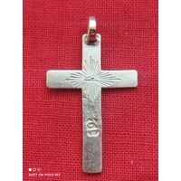 Крест католический, Серебро,старый