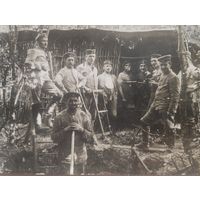 Фото ПМВ Блиндажный городок 101 полка , дислокация полка -район г Пинска  Оригинал!