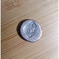 Монета дирхем с надчеканом серебро