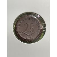 Германия. Нотгельд Амберг 25 пфеннигов 1921 г. ( Керамика )