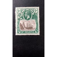 Великобритания. Остров Святой Елены\407с\ 1923г Король Георг V Парусник Корабль