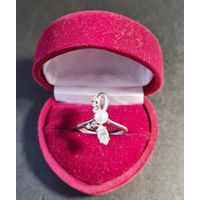 Красивое кольцо с жемчугом серебро 925, лот#11, С РУБЛЯ! МНОГО ЛОТОВ С РУБЛЯ БЕЗ МЦ!