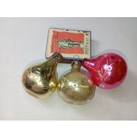 Игрушка на ёлку , Шарики , винтаж , стекло , СССР . С рубля