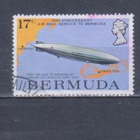 [1657] Бермуды 1975. Авиация.Дирижабль. Гашеная марка.