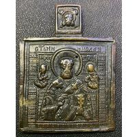 Икона-плашка Николай Чудотворец, 19 век